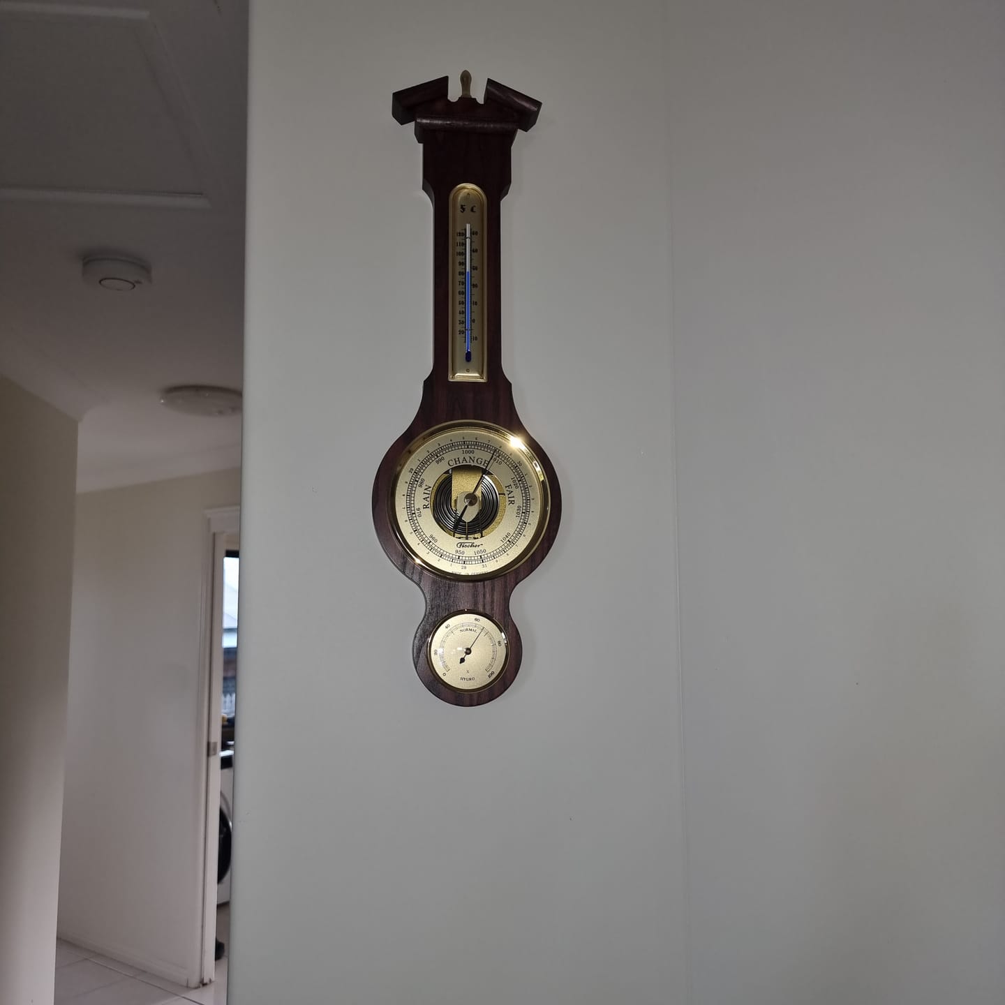 Customer photo review of Traditional Banjo Mahogany 540mm Weatherstation -3 in 1 - Hygrometer + Barometer + Thermometer