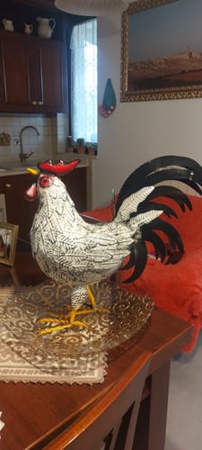 Customer photo review of Gallo Decorativo in Ferro Bicolore – H45 x L50 x P20 cm