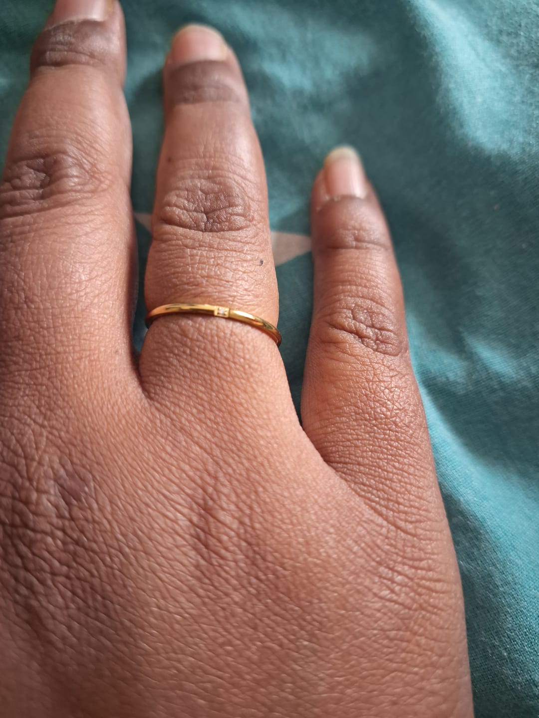 Customer photo review of Smooth Thin Stacking Ring