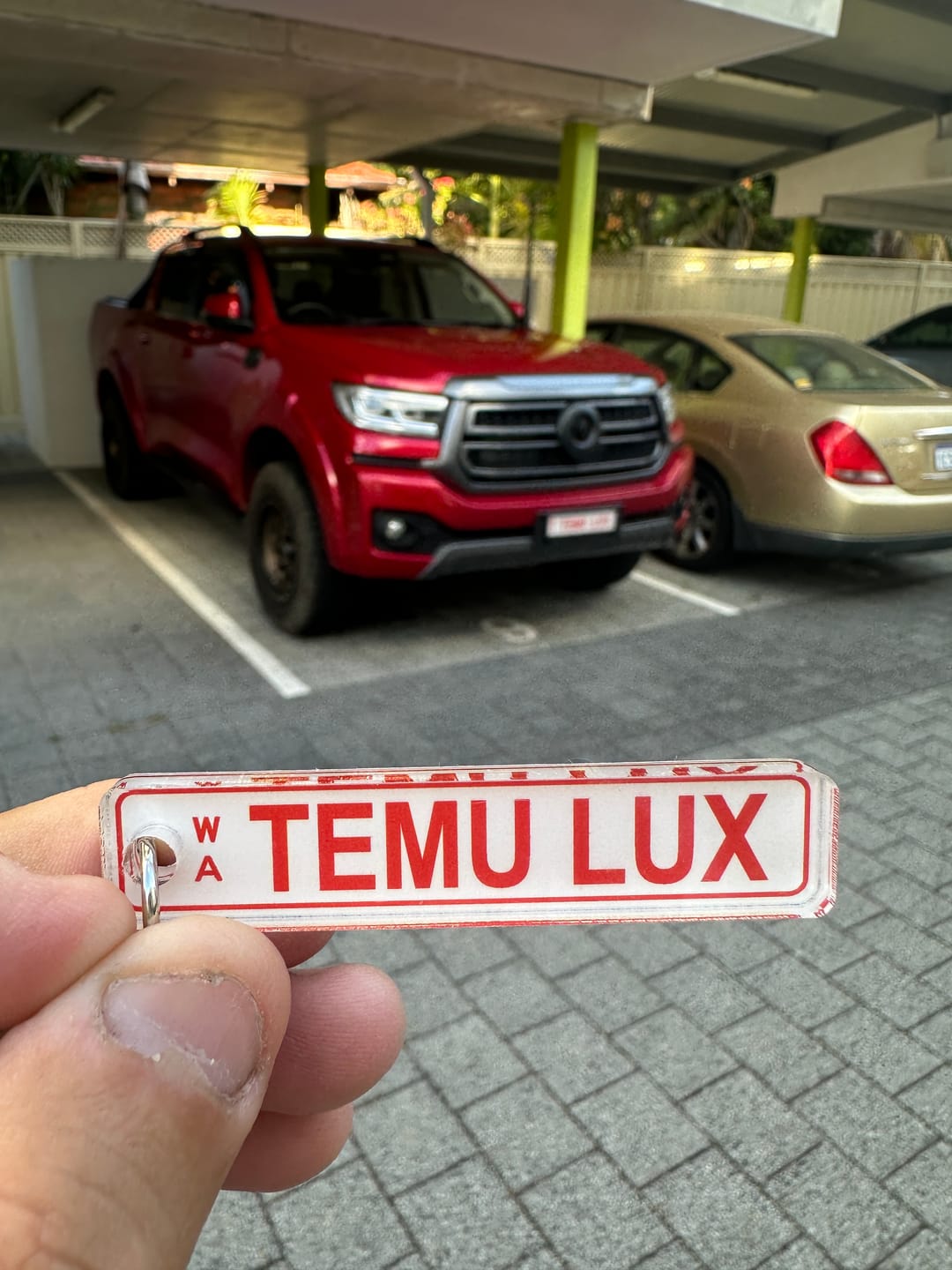 Customer photo review of WA Colour (Acrylic Style) Licence Plate Custom Keychain