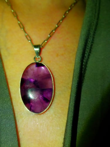 Customer photo review of Star Amethyst Pendant 1 3/4" (.925 Sterling Silver)