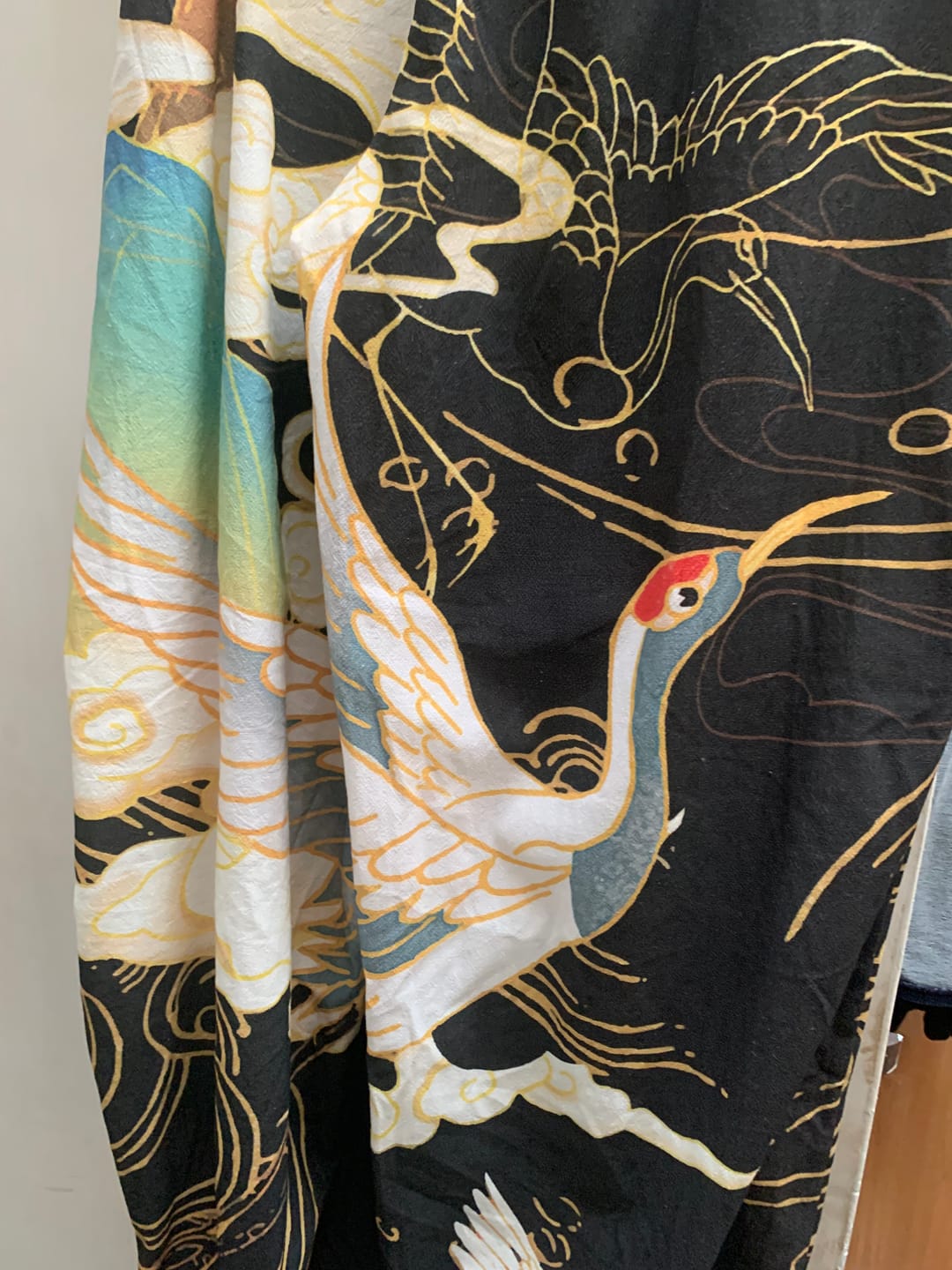 Customer photo review of Buddha Stones Cotton Flying Cranes Auspicious Clouds Tree women's Elastic Waist Harem Pants