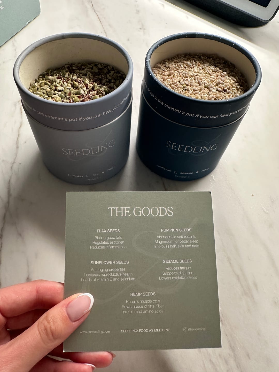 Customer photo review of Organic Seed Cycling Kit:                             30-Day Daily Ritual