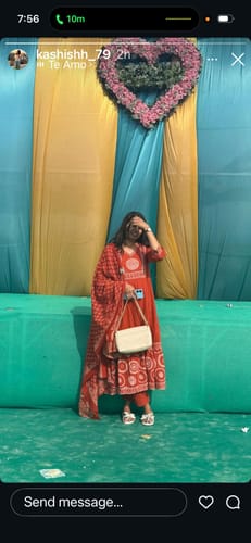 Customer photo review of Rajwadi Roop - Satin Suit With Hamrahi Odhna