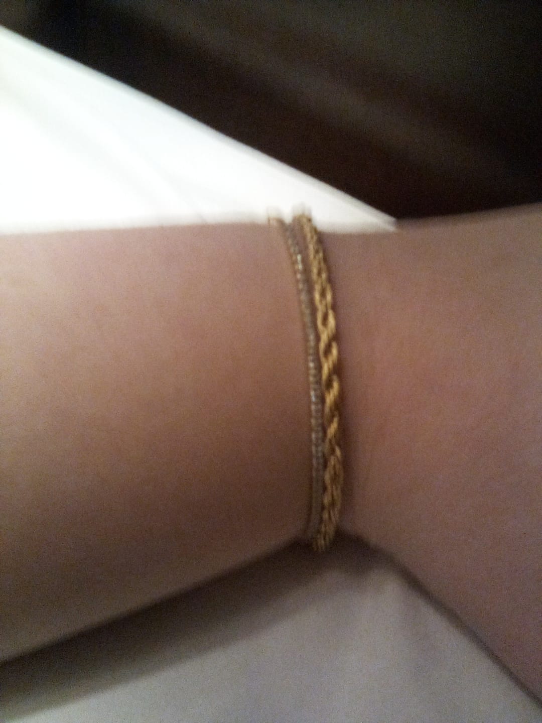 Customer photo review of Twisted 18K Gold Bracelet