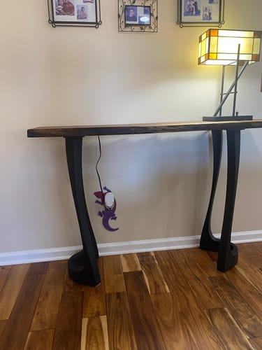 Customer photo review of Counter Table Legs 605 Uzar 34" H for Live Edge Tabletop