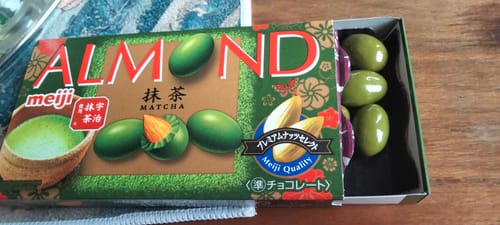 Customer photo review of Meiji Almond Matcha Chocolate 58g