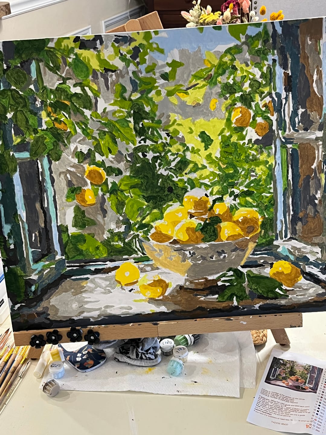 Customer photo review of Lemon Bowl at the Window | Paint by Number