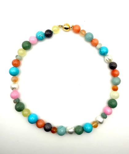 Customer photo review of 15" Matt finish Natural amazonite 5x8mm rondelle beads, multi color