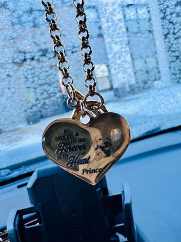 Customer photo review of Personalized Engraved Heart Bracelet I'm Always With You - Memorial Gift For Dog/Pet Lovers