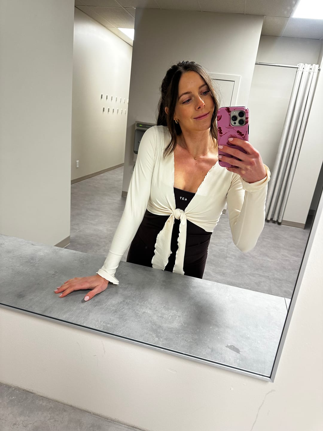 Customer photo review of The Wrap Top / Cream