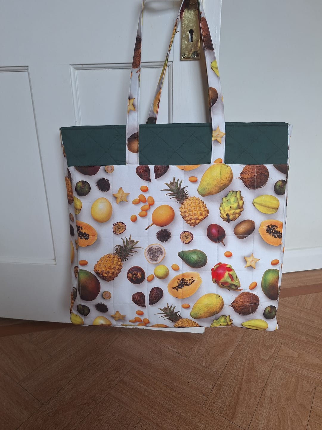 Customer photo review of Tropical Fruits Cotton Canvas Fabric