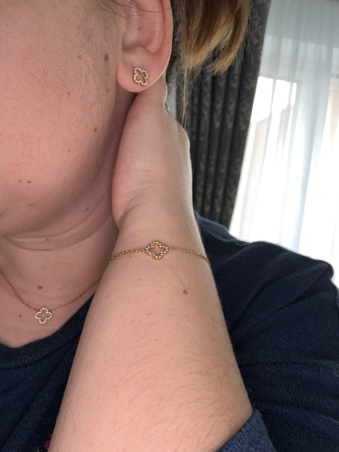 Customer photo review of Pavé Clover Bracelet