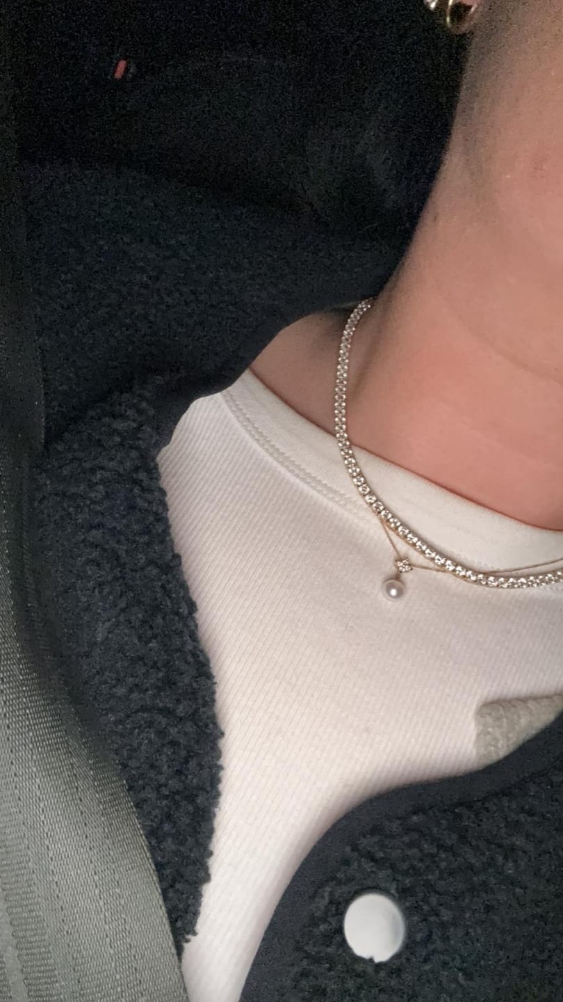 Customer photo review of Luxe Tennis Necklace