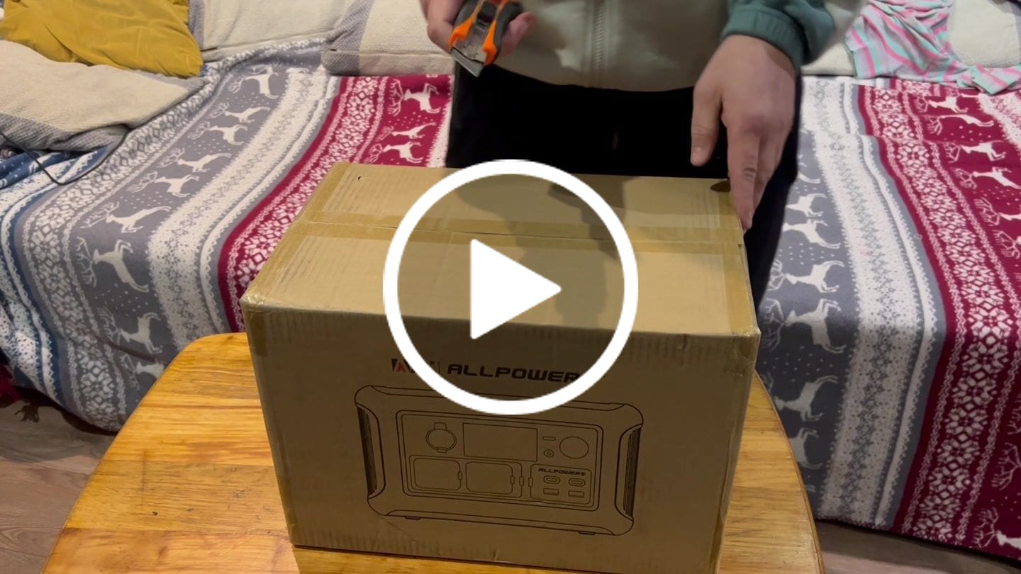 Customer video review of ALLPOWERS R600 Portable Power Station 600W 299Wh LiFeP04 Battery