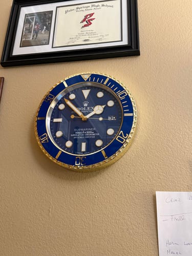 Customer photo review of Submariner Gold & Blue Style | Wall Clock
