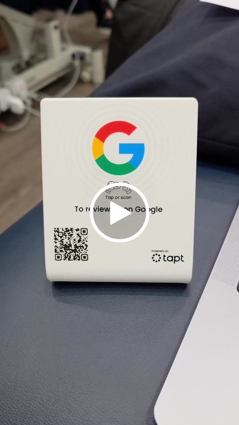 Customer video review of Google Review Stand