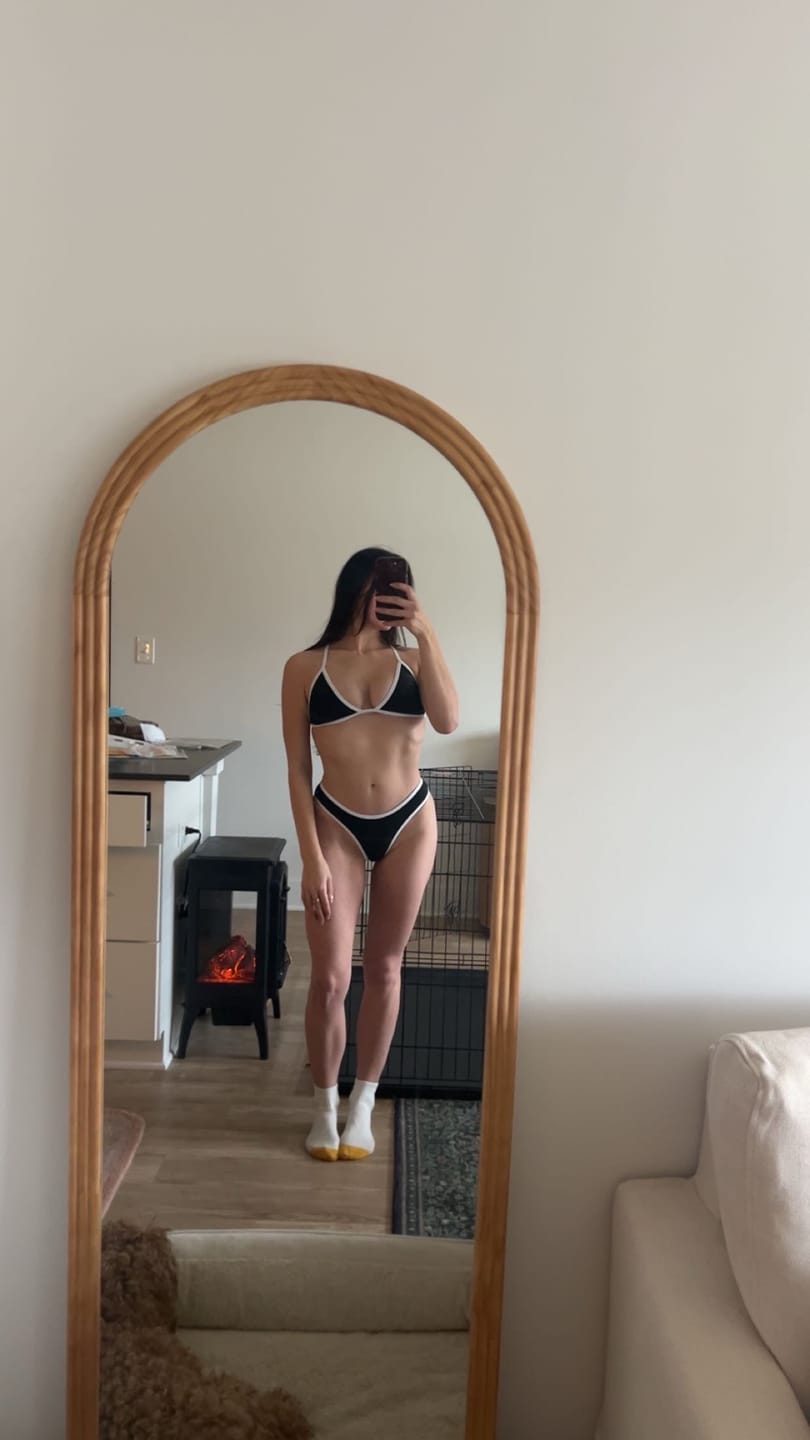 Customer photo review of LILY Black & White Minimal Triangle Top