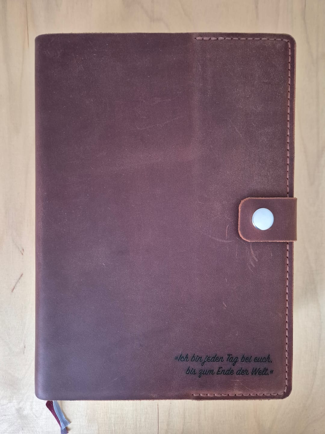 Customer photo review of Bibelhülle "Basic+" · echtes Leder · Individuelle Größen · handmade Bibelhülle nach Maß · optionale Gravur