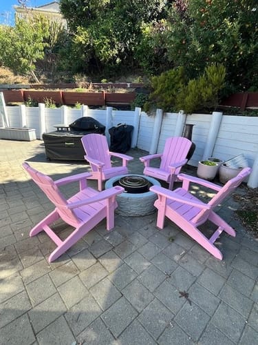 Customer photo review of Alpine Adirondack Chair - Pink - Four Pack
