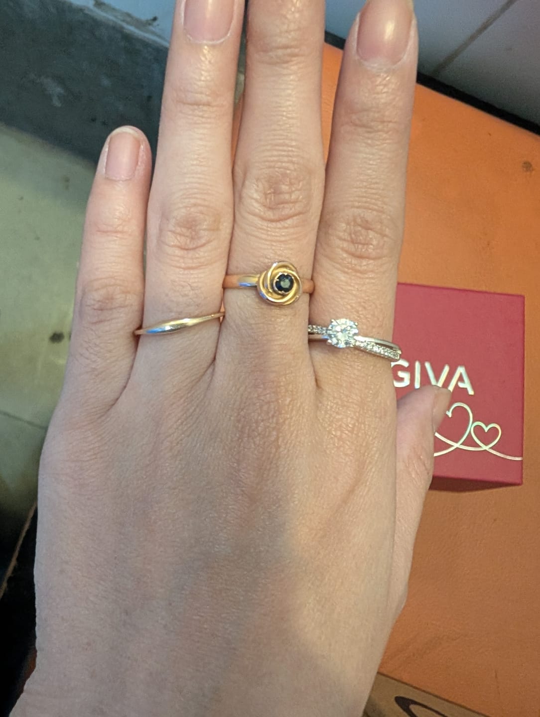 Customer photo review of Silver Zircon Layered Ring