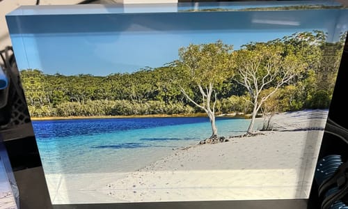 Customer photo review of 12.5 x 17.5 cm Free Standing Acrylic Photo Block