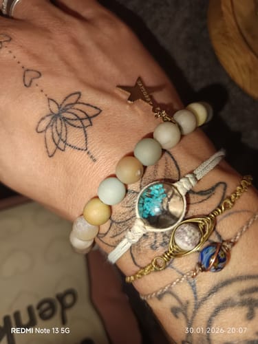 Customer photo review of »Ich glaube an mich« Blockadenlöser aus echten Amazonitperlen