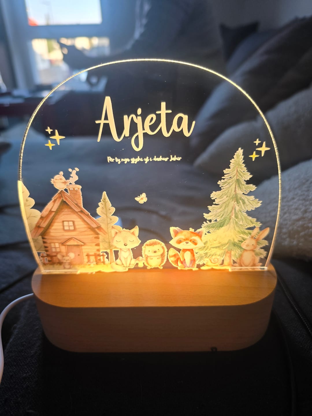 Customer photo review of Nachtlicht Kinder personalisiert - kleine Waldfreunde