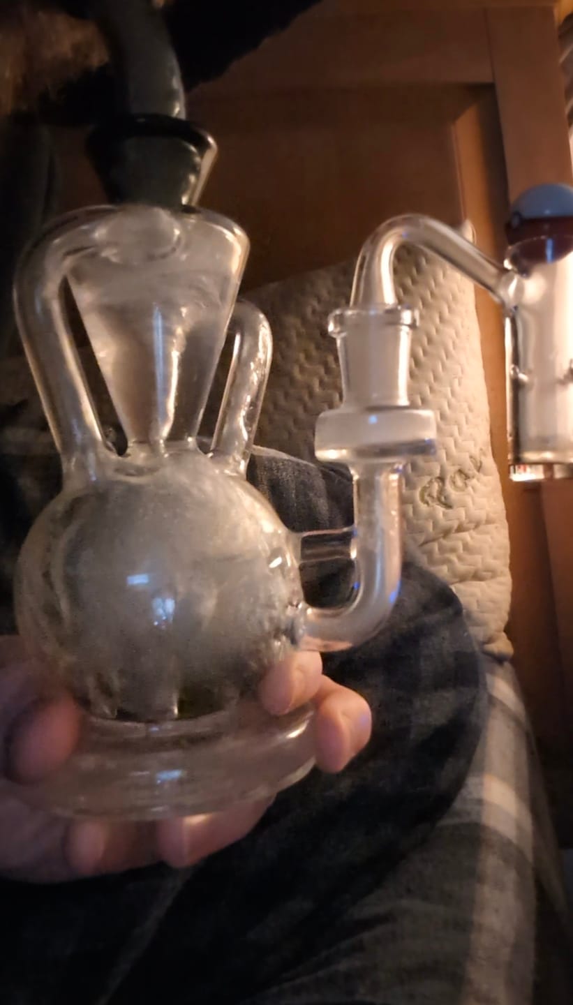 Customer photo review of 9.5" AFM Magic Ball Clear Glass Recycler Dab Rig