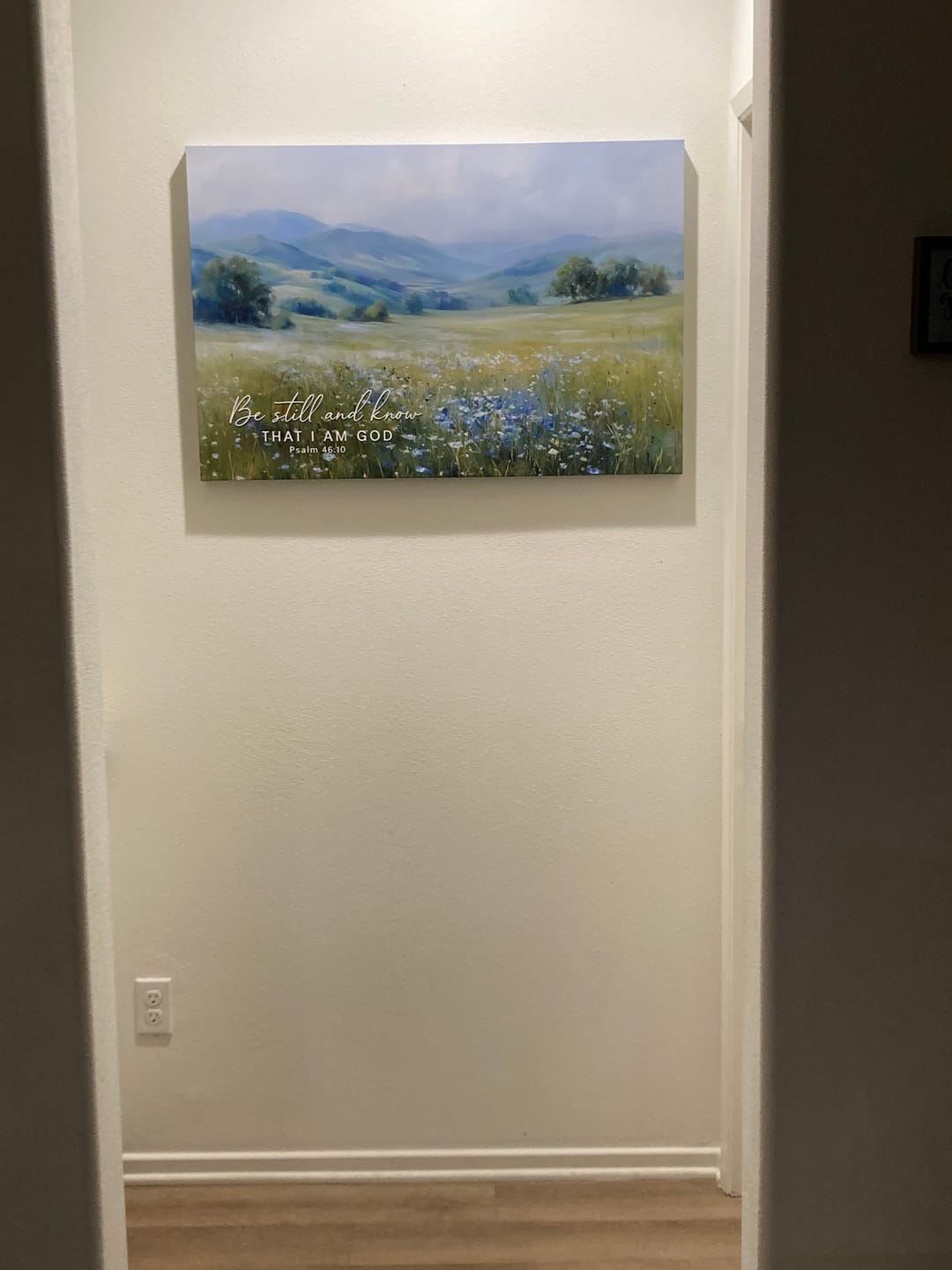 Customer photo review of Be Still And Know That I Am God Psalm 46:10 Wall Art Canvas Print