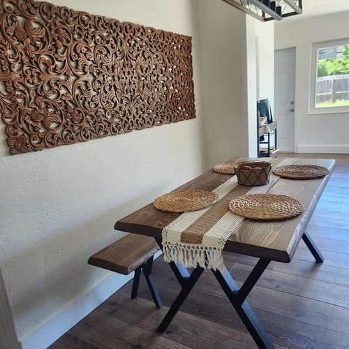 Customer photo review of Kent Rustic Dining Table | Pine Wood Farmhouse Design
