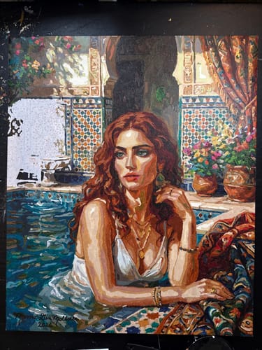 Customer photo review of Lady by the Courtyard Pool (80 Colors)