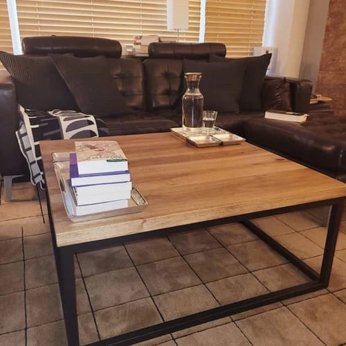 Customer photo review of Renton Square Wooden Coffee Table - Pine Wood - Large Size