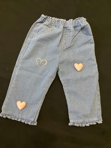 Customer photo review of 3D Heart Denim Pants
