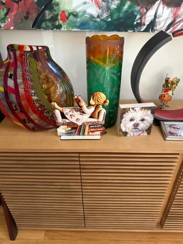 Customer photo review of Man Woman Book Lover Reading Book On Sofa - Personalized Standing Wooden Plaque