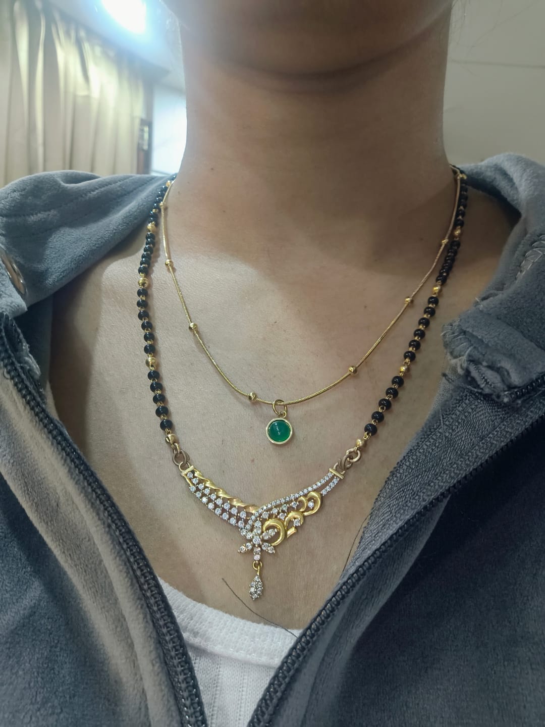 Customer photo review of Emerald Glow Pendant