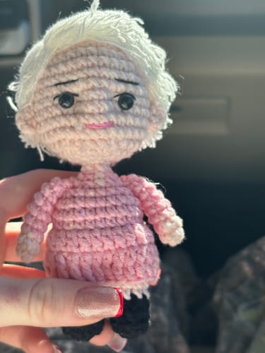 Customer photo review of Dolly® Personalized Crochet Doll with Photo Card
