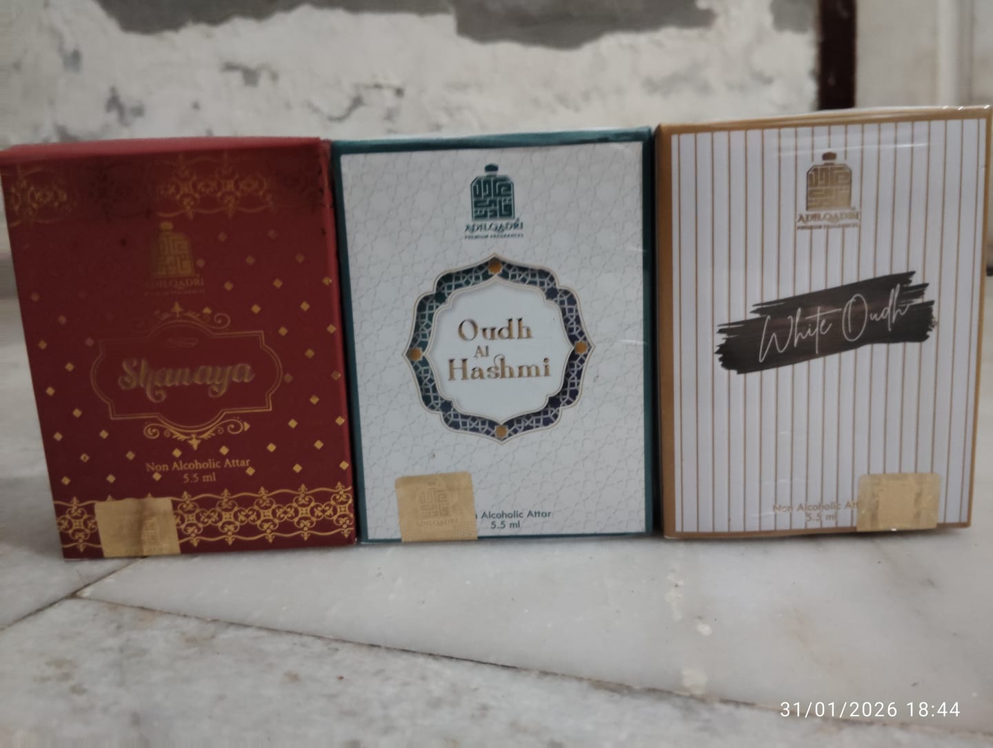 Customer photo review of 3 Pcs Attar Set Shanaya, White Oudh And Oudh Al Hashmi 5.5 Ml Each