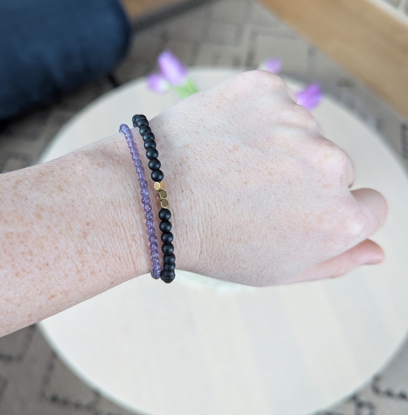 Customer photo review of Amethyst Armband - 18K Legierung