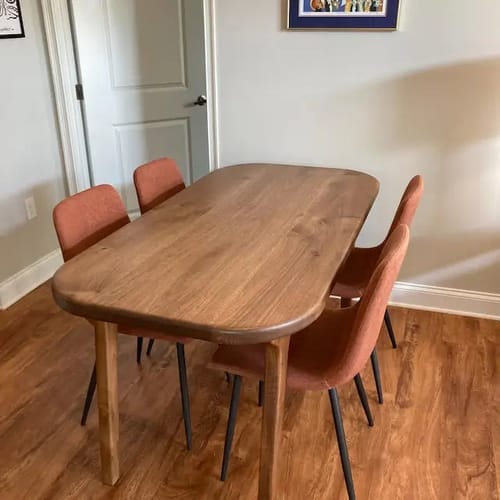 Customer photo review of Toledo Wooden Dining Table | Walnut Mid Century Design