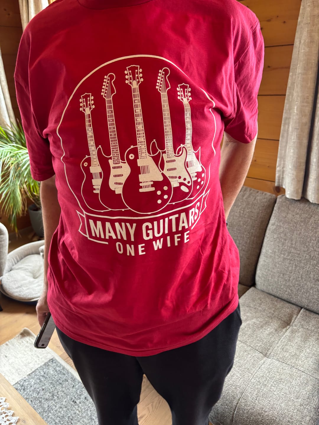 Customer photo review of Many Guitars T-Shirt