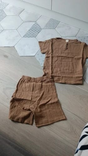 Customer photo review of Solid Color Muslin Shorts Set