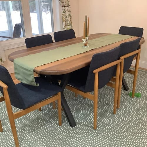Customer photo review of Toledo Wooden Dining Table | Walnut Mid Century Design