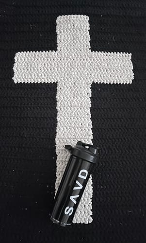 Customer photo review of SAVD Shaker Bottle – Pray. Eat. Train. Repeat.