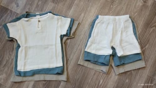 Customer photo review of Solid Color Muslin Shorts Set