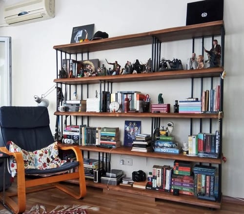 Customer photo review of Fargo Solid Wood Bookcase | Wide Rustic Design