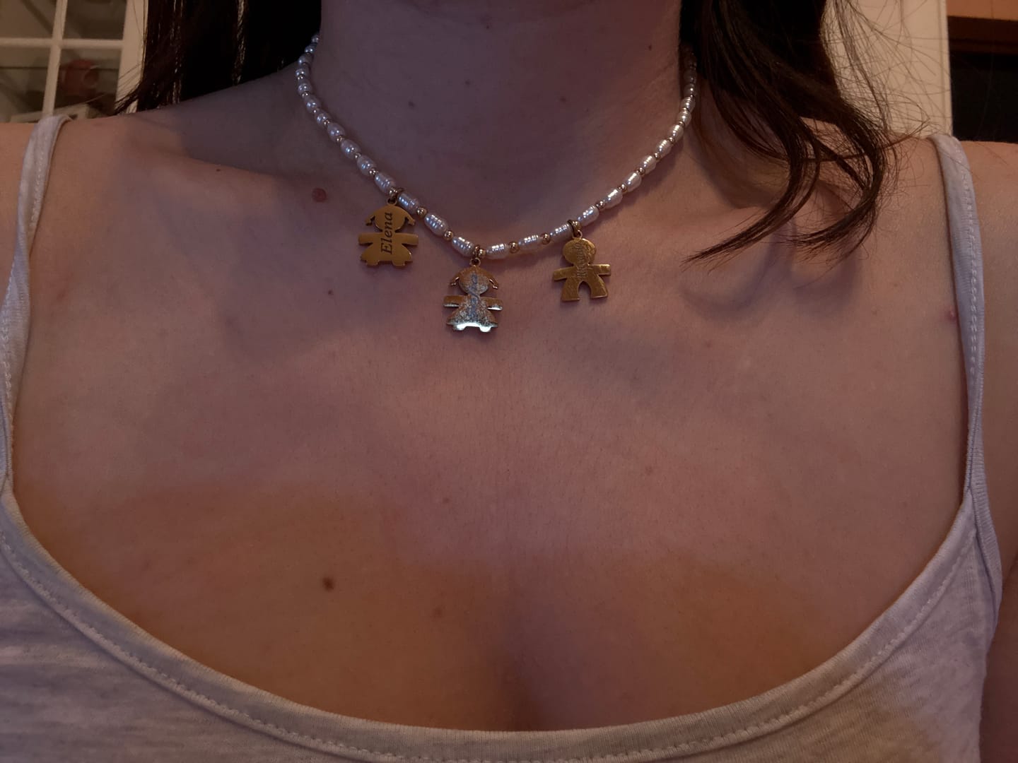 Customer photo review of Girocollo perline con bambini e incisione