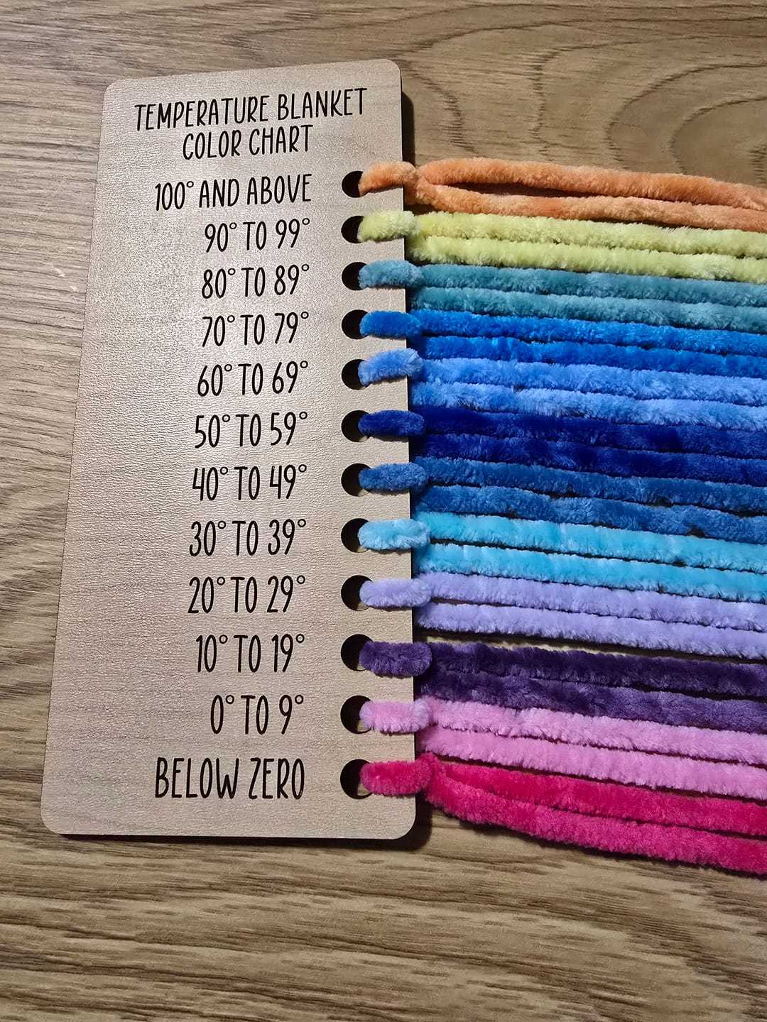 Customer photo review of Temperature Blanket Color Chart