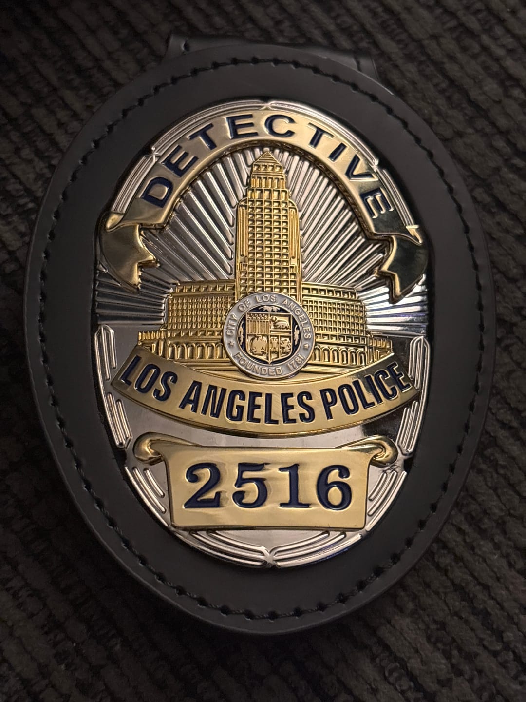 Customer photo review of LAPD Detective Los Angeles Police Badge Customizable Number