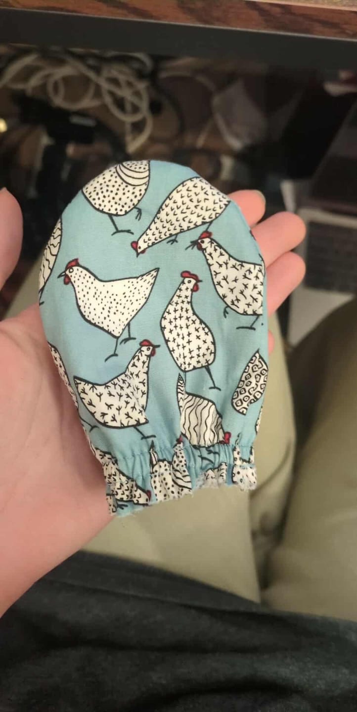 Customer photo review of Hens Rose & Hubble Cotton Poplin Fabric